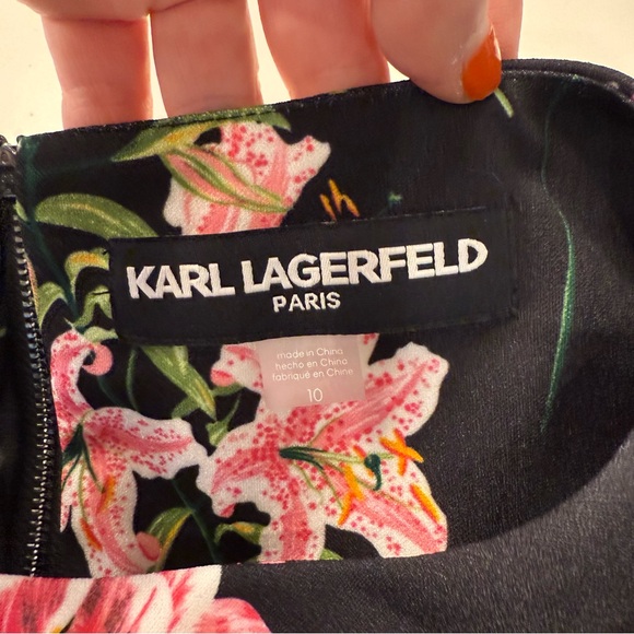 Karl Lagerfeld Black Floral Dress - Picture 11 of 15